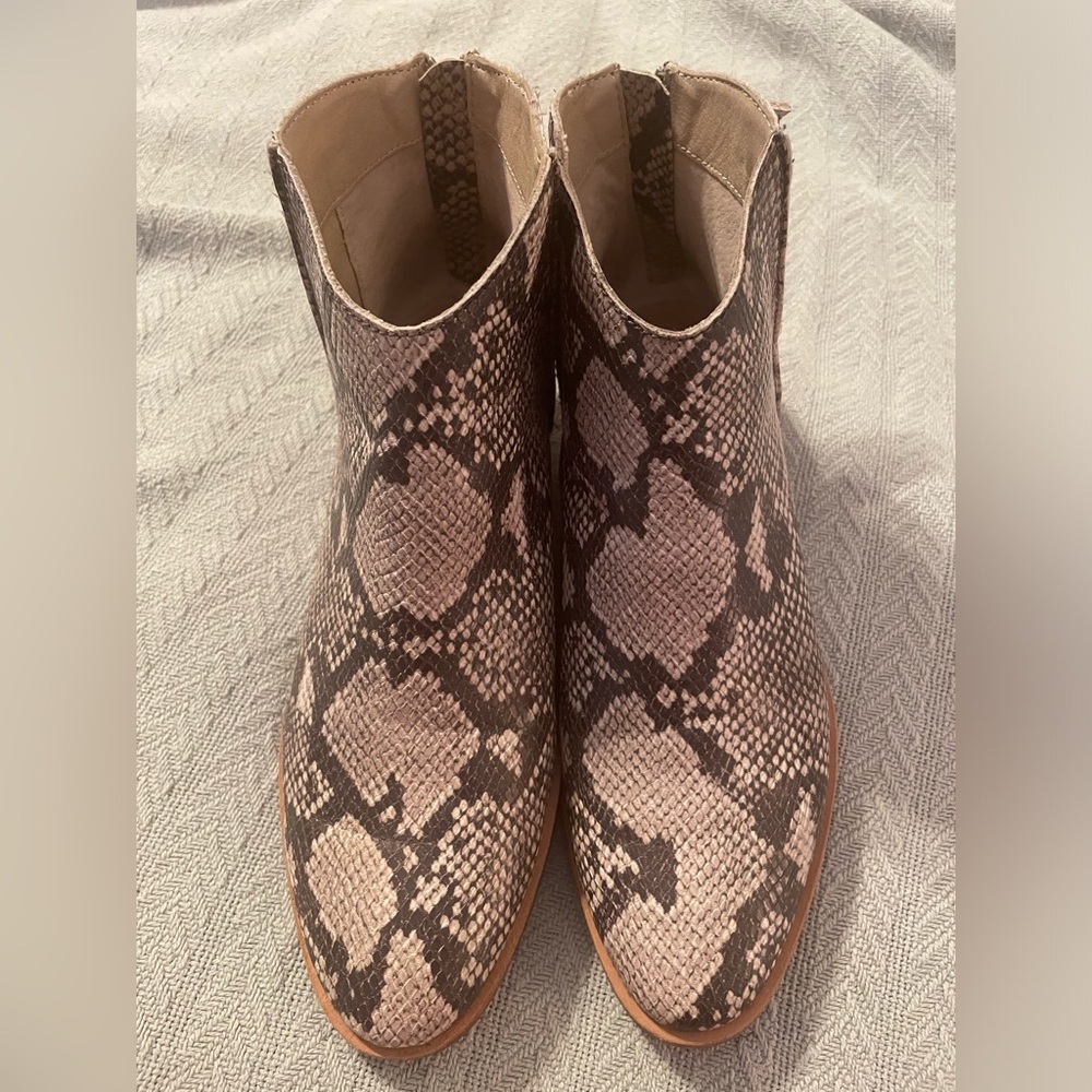 Dolce Vita Snakeskin booties (9.5)